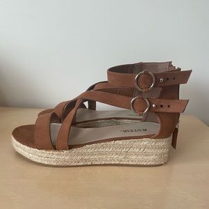 JustFab strap zip up wedges